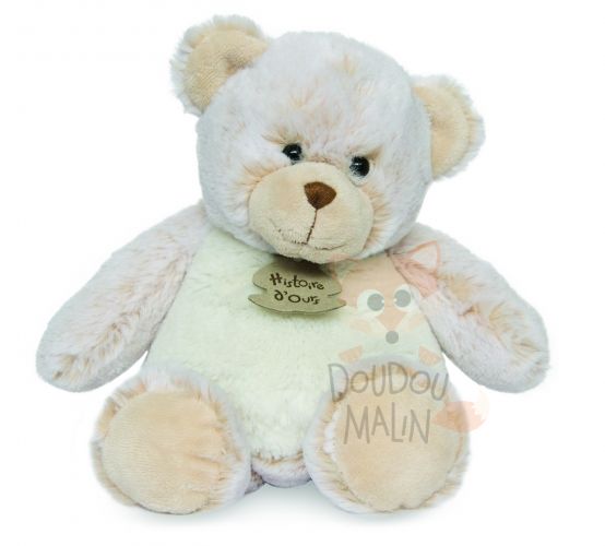  peluche zanimoos ours boule beige blanc 